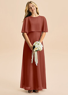 Azazie Maris Junior Abito A-Line in Chiffon Auburn image4