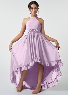 Azazie Hermione Junior Eucalyptus A-Line Chiffon Dress image2