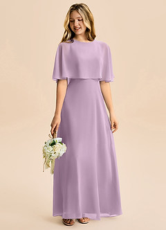 Azazie Maris Junior Abito A-Line in Chiffon Glicine image6