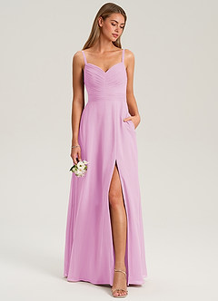 Azazie Terese Suknie dla druhen Linia A Pofałdowany Szyfon Do ziemi Sukienka image3