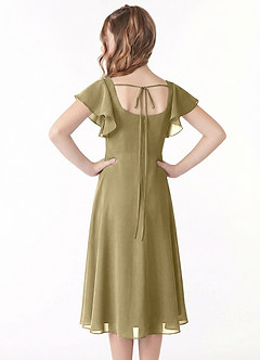 Azazie Bondi Junior Klä av A-Line i Chiffong Rynkad image3