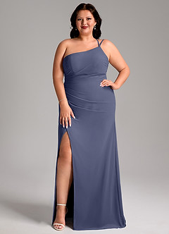 Azazie Eren Bridesmaid Dresses Stormy Sheath One Shoulder Chiffon Dress image8