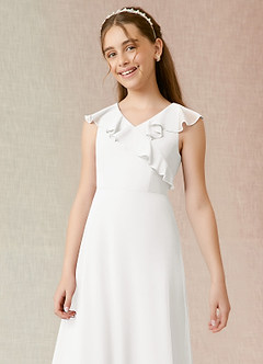 Azazie Alyssa A-Line Chiffon Floor-Length Junior Bridesmaid Dress image5