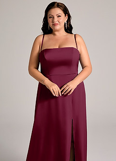 Azazie Wren Brudtärnklänningar Klä av A-Linje i Stretch Satin Axelbandslös Mullbär Konvertibel image11