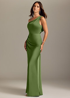 Azazie Madelyn Bridesmaid Dresses Juniper Mermaid Off the Shoulder Stretch Satin Convertible Dress image3