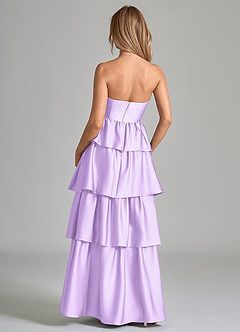 Azazie Faye Brudtärnklänningar Klänning av A-Linje i Stretch Satin Ruched Lila image7