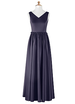 Azazie Hathaway Junior Stormy A-Line Bow Stretch Satin Dress image6