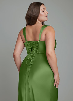 Azazie Agustina Robes de demoiselle d'honneur Robe Sirène en Satin extensible Corset Basilic image13