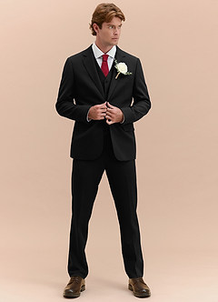 front James Black Structured Stretch 3-piece suit