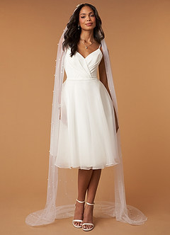 front Quin Pearl Chapel Length Veil