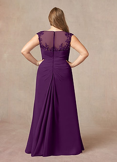 Azazie Libby Mère de la mariée Robes Robe Trapèze en Mousseline de soie Paillettes en forme de coquille Grain De Raisin image8