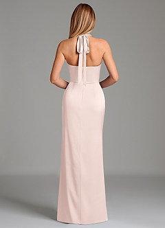 Azazie Serenity Brautjungfernkleider Meerjungfrau-Linie Herzausschnitt Stretch-Satin Kleid Zartrosa image6