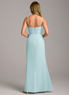 Azazie Chantel Robes de demoiselle d'honneur Robe Fourreau Convertible en Mousseline de soie Sans bretelle Brume image6