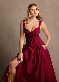 Robe Mi-Longue Merlot Arwen image8