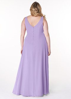 Azazie Kori Bridesmaid Dresses Lilac A-Line Pleated Chiffon Dress image7