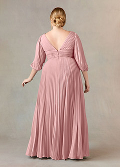 Azazie Zahara Final Sale Burgundy A-Line V-Neck Pleated Chiffon Dress image8