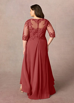 Azazie Monza Mother of the Bride Dresses Rust A-Line Lace Chiffon Dress image9