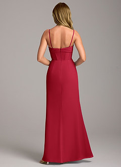 Azazie Chantel Bridesmaid Dresses Scarlet Sheath Strapless Chiffon Convertible Dress image6