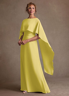 Azazie Marilla Mère de la mariée Robes Robe Trapèze en Mousseline de soie Plissée Canari image5