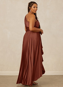 Christian Siriano Bridal for Azazie 1008 Bridesmaid Dresses Clay A-Line One Shoulder Stretch Satin Dress image11