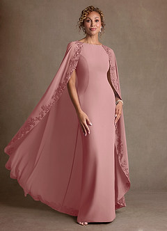 Azazie Artemisia Mother of the Bride Dresses Dusty Rose Sheath Lace Chiffon Dress image5