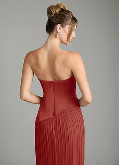 Azazie Tierney Bridesmaid Dresses Terracotta A-Line Strapless Chiffon Convertible Dress image12