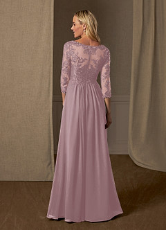 Azazie Hayek Mother of the Bride Dresses A-Line V-Neck Lace Chiffon Floor-Length Dress image4