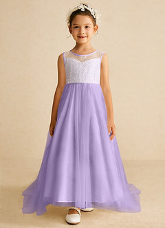 Azazie Tay Flower Girl Dresses Lilac A-Line Sequins Tulle Dress image1