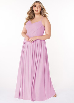 Azazie Cora Bridesmaid Dresses Candy Pink A-Line Pleated Chiffon Dress image8