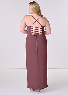 Barbie ♥ Azazie Bridesmaid Dresses Sangria Sheath Corset Chiffon Dress image7