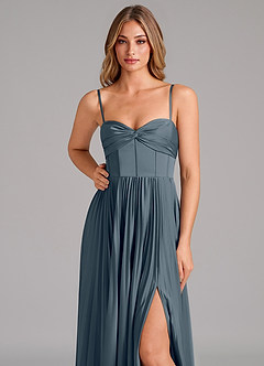 Azazie Tyla Robes de demoiselle d'honneur Robe Trapèze en Satin extensible Encolure en Forme de Cœur Violet Crépusculaire image8