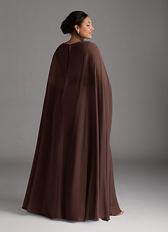 Azazie Isa Mère de la mariée Robes Robe Trapèze en Mousseline de soie Col V plissé Ganache image8