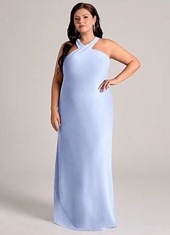 Azazie Doretta Robes de demoiselle d'honneur Robe Sirène en Mousseline de soie Plissée Eis image8