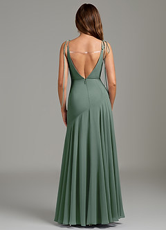 Azazie Dawn Bridesmaid Dresses Eucalyptus Mermaid Pleated Chiffon Dress image5