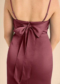 Azazie Mai Junior Desert Rose A-Line Sweetheart Neckline Stretch Satin Dress image6