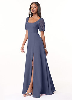 Azazie Alani Bridesmaid Dresses Stormy A-Line Square Neckline Chiffon Dress image3
