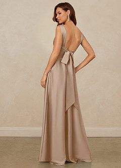 Christian Siriano Bridal for Azazie 1001 Bridesmaid Dresses Taupe A-Line Sweetheart Neckline Stretch Satin Dress image2