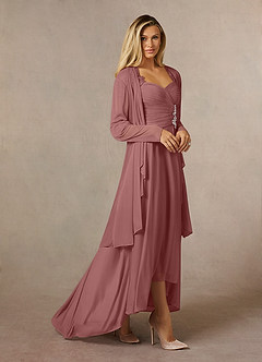 Azazie Anne vestidos de madre de la novia Vestido de Rosa Del Desierto de Encaje de Recto con Corazón Lentejuelas image3
