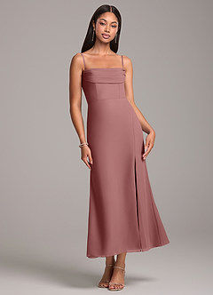 Azazie Saige Bridesmaid Dresses Desert Rose Sheath Off the Shoulder Chiffon Convertible Dress image7
