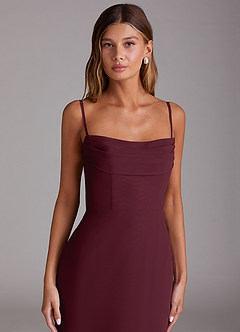 Azazie Saige Bridesmaid Dresses Cabernet A-Line Off the Shoulder Chiffon Convertible Dress image2
