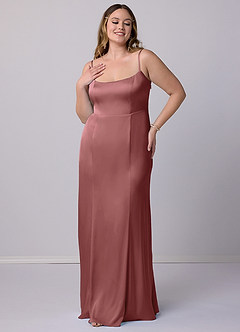 Barbie ♥ Azazie Bridesmaid Dresses Amethyst Mermaid Bow Stretch Satin Dress image8