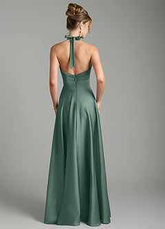 Azazie Tenaya Bridesmaid Dresses Eucalyptus A-Line Sweetheart Neckline Stretch Satin Dress image7
