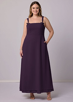 Barbie ♥ Azazie Bridesmaid Dresses Plum A-Line Pleated Chiffon Dress image9