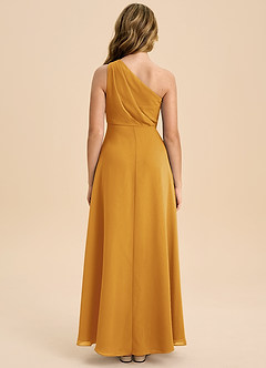 Azazie Phaedra Junior Butterscotch A-Line Pleated Chiffon Dress image2