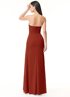 Azazie Darria Vestidos de damas de honor Vestido de Óxido de Chifón elástico de Corte Recto Convertible con Escote Cuadrado Plisado image2