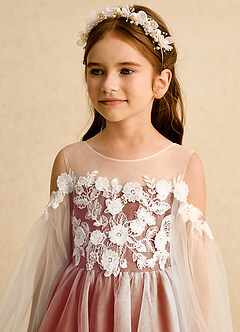 Azazie Zimi vestidos de niña de las flores Vestido de Pimenton de Tul de Princesa con Escote de Corazón image9