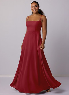 Barbie ♥ Azazie Bridesmaid Dresses Pomegranate A-Line Chiffon Dress image5