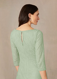 Azazie Lola Mother of the Bride Dresses Dusty Sage Sheath Lace Dress image5