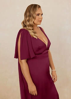 Christian Siriano Bridal for Azazie 1011 Bridesmaid Dresses Mulberry Mermaid Bow Stretch Satin Dress image17