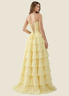Bastet Yellow Ruffled A-line Prom Dress image2